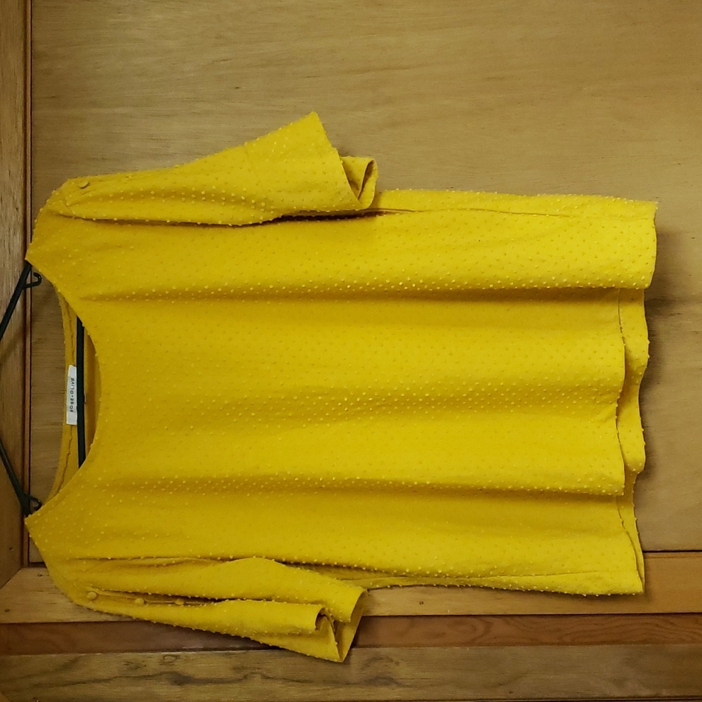 Rose+Olive XL dress shirt. Button, belled half sleeve. Great texture!